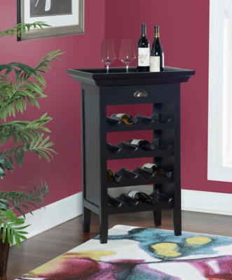 Ava Black and Merlot Wine Cabinet