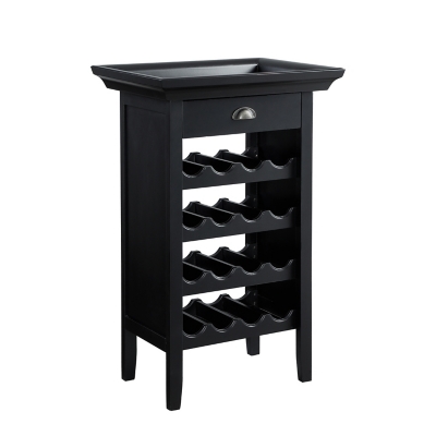 Powell Ava Black and Merlot Wine Cabinet, , large