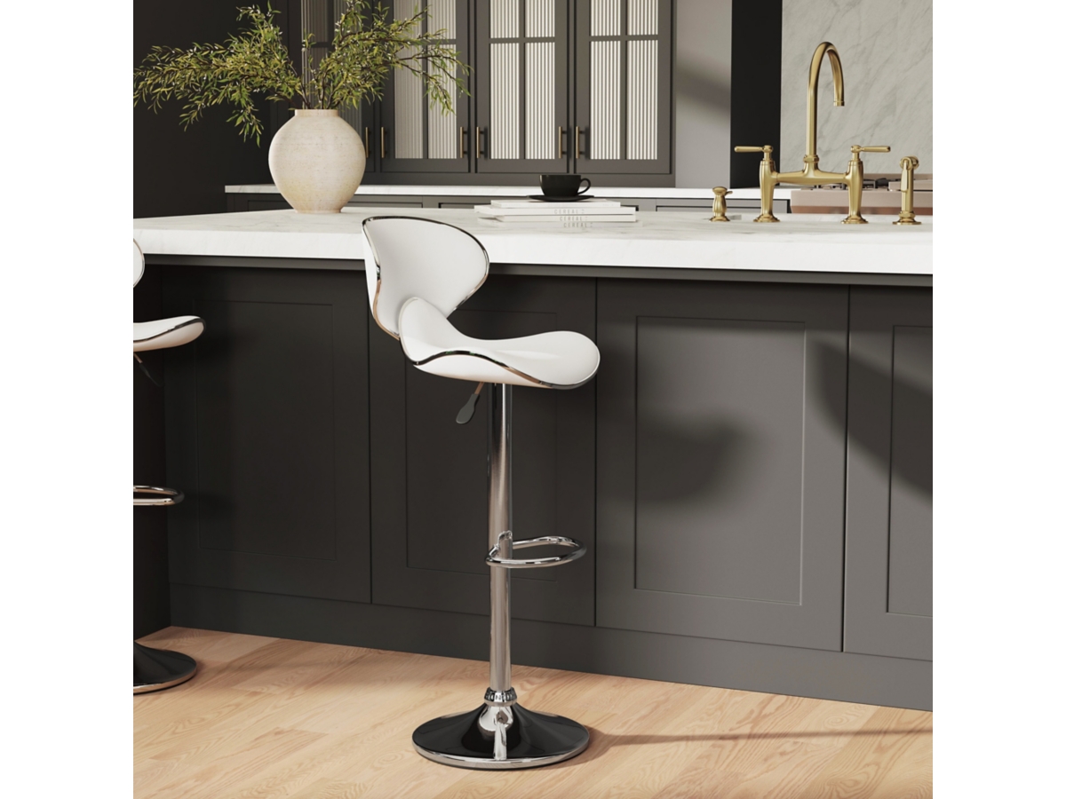 Chrome Adjustable Height Bar Stool Ashley