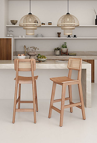 Versailles Counter Stool Set of 2, Natural, rollover