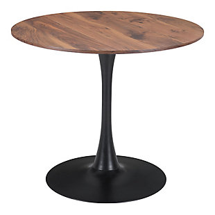 A stylish and hardworking table for all of your spaces: kitchen, living room, office, or bar area. A disc floats on a pedestal that appears to emerge from the ground.Weight capacity 250 (lbs.) | Pedestal base