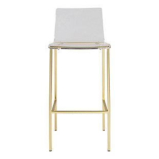 Euro Style Chloe Bar Stool in Clear Acrylic with Matte Brushed Gold Legs (Set of 2), Clear/Matte Gold, large
