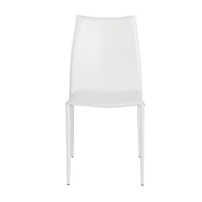 Euro Style Dalia Stacking Side Chair in White (Set of 2), White, large