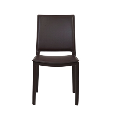 Euro Style Kate Dining Chair in Brown Leatherette (Set of 2), Brown, large