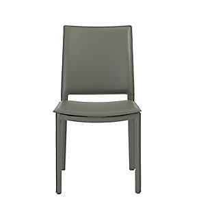 Euro Style Kate Dining Chair in Dark Gray Leatherette (Set of 2), Dark Gray, rollover
