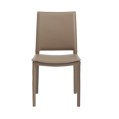 Euro Style Kate Dining Chair in Taupe Leatherette (Set of 2), Taupe, large