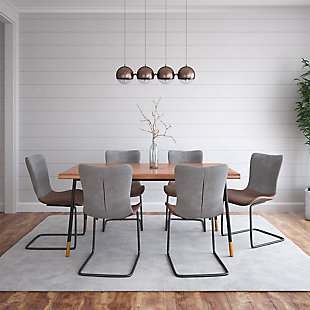 Euro Style Miriam 63" Dining Table in Brown with Black Legs, , rollover