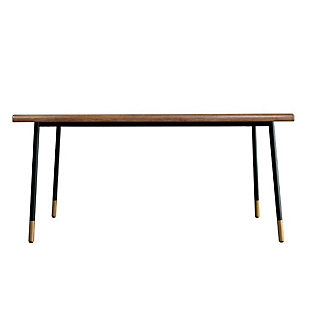 Euro Style Miriam 63" Dining Table in Brown with Black Legs, , large