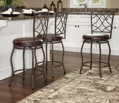 Eva Adjustable Height Bar Stool Set, Brown