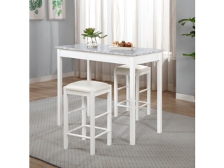 Linon Iris Dining Table and 2 Bar Stools Set