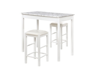 Linon Iris Dining Table and 2 Bar Stools Set