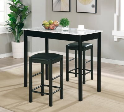 Linon Iris 3 Piece Tavern Dining Set, Black, large