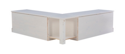 WEEKLY or MONTHLY. Norah Two-Tone Natural White Backless Corner Nook