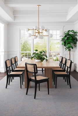 Giverny Dining Chair Set of 4, Black/Natural, rollover