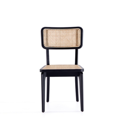 Giverny Dining Chair Set of 4, Black/Natural, large
