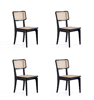 Giverny Dining Chair Set of 4, Black/Natural, large