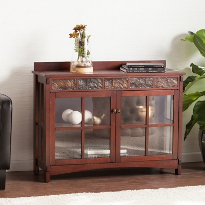 Paston Paston Mission Faux Slate Sideboard and Display Curio, , rollover