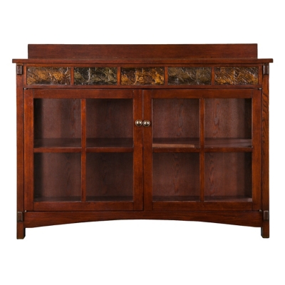 Paston Paston Mission Faux Slate Sideboard and Display Curio, , large