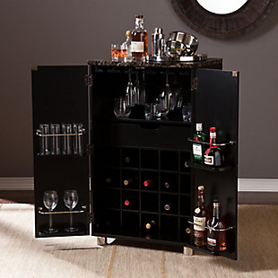 Melora Melora Contemporary Bar Cabinet - Black, , rollover