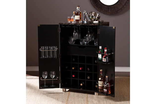 Melora Bar Cabinet Ashley, Liquor Cabinet Ashley Furniture