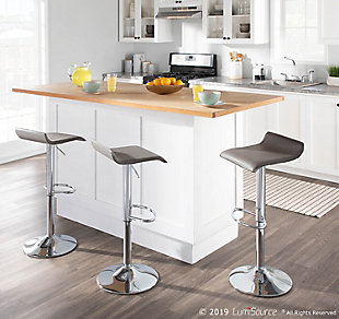 Ale Adjustable Height Bar Stool (Set of 2), Gray, rollover