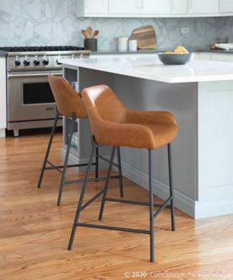 Daniella Counter Stool (Set of 2), Black/Camel, rollover