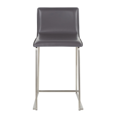 Mara Counter Stool (Set of 2), Stainless Steel/Gray, large