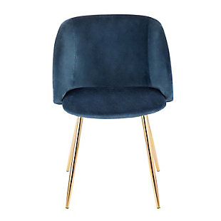 Fran Velvet Dining Chair (Set of 2), Gold/Blue, large