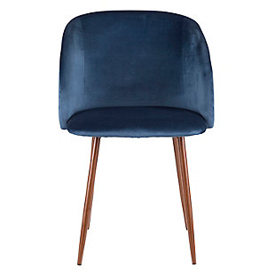 Fran Velvet Dining Chair (Set of 2), Walnut/Blue, large