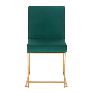 High Back Fuji Dining Chair (Set of 2), Gold/Green, large