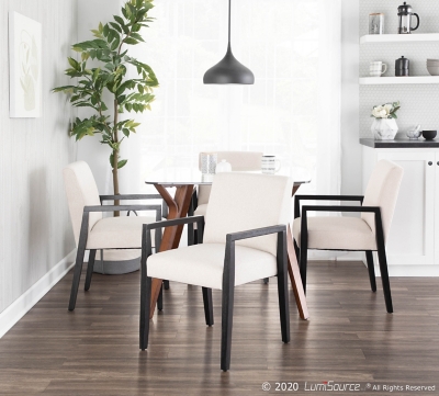 Folia Dining Table, Walnut/Clear, rollover