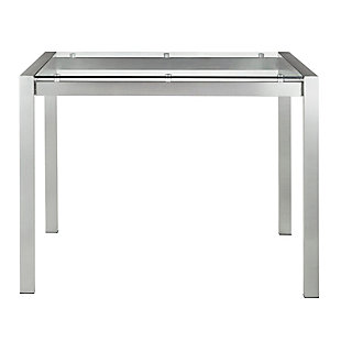 Fuji Counter Height Dining Table, Stainless Steel/Clear, large