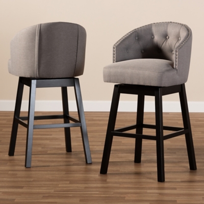 D600002358 Baxton Studio Theron Bar Stool (Set of 2), Gray sku D600002358