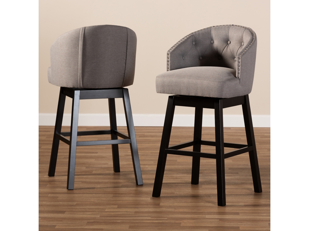 Baxton Studio Theron Bar Stool Set of 2 Ashley