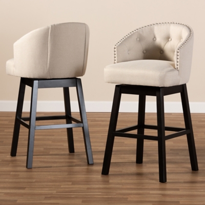 Baxton Studio Theron Bar Stool Set of 2 Ashley