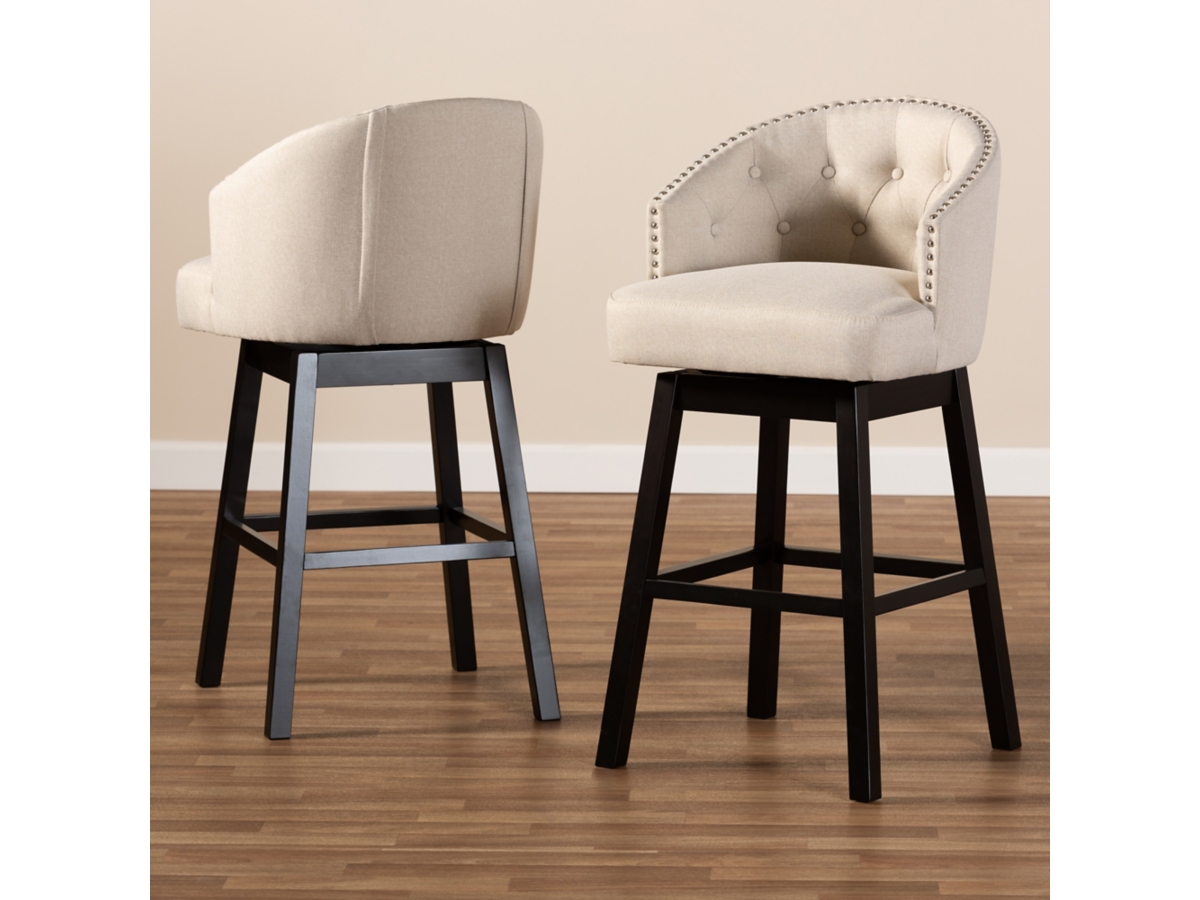 Baxton Studio Theron Bar Stool Set of 2 Ashley