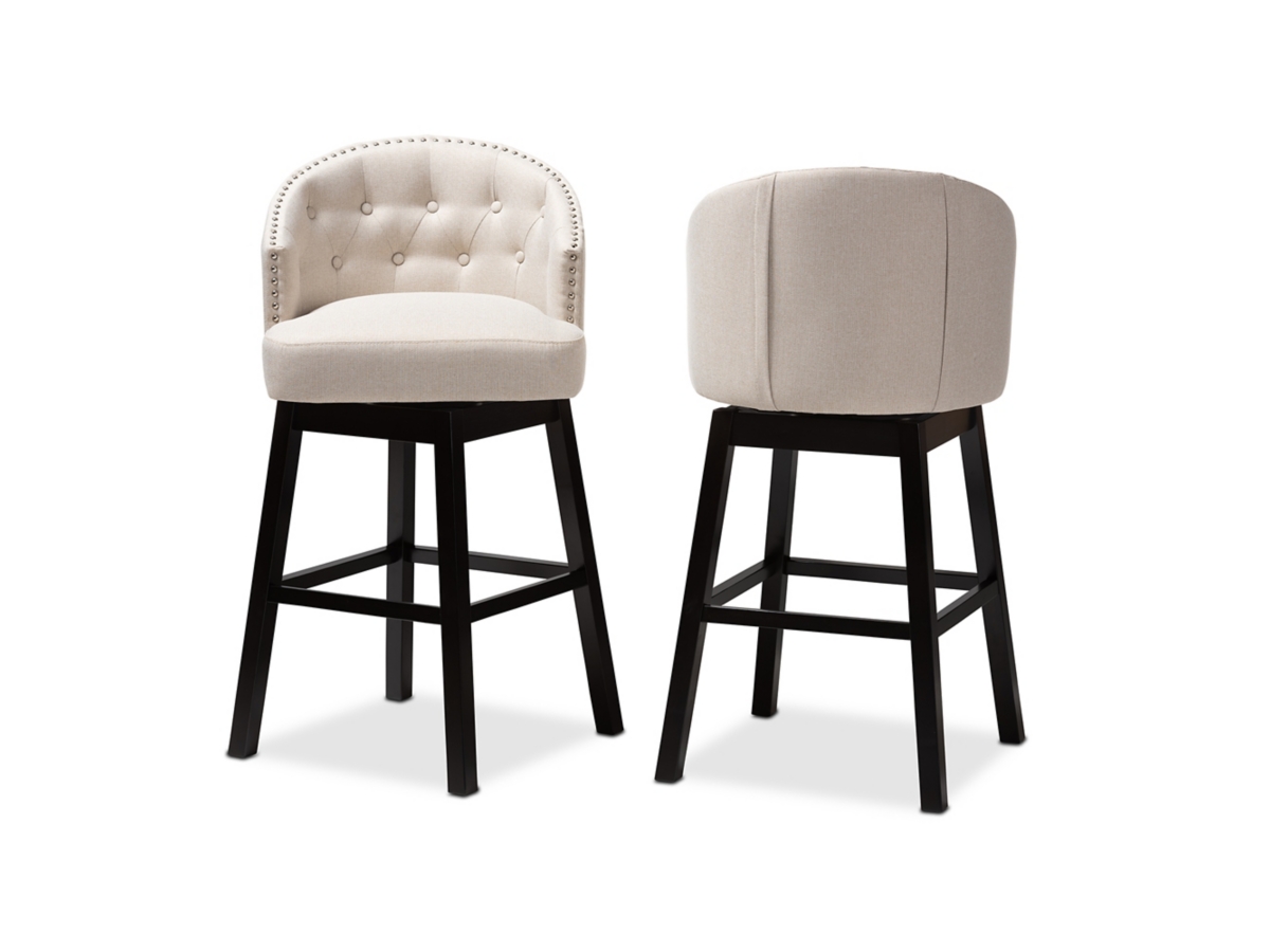 Baxton Studio Theron Bar Stool Set of 2 Ashley