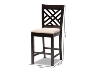 Baxton Studio Caron Counter Height Bar Stool (Set of 2)