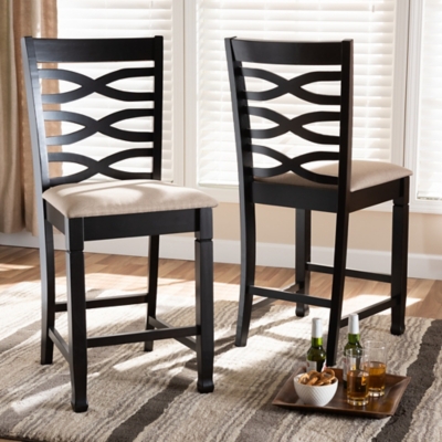 Baxton Studio Lanier Bar Stool Set, Espresso