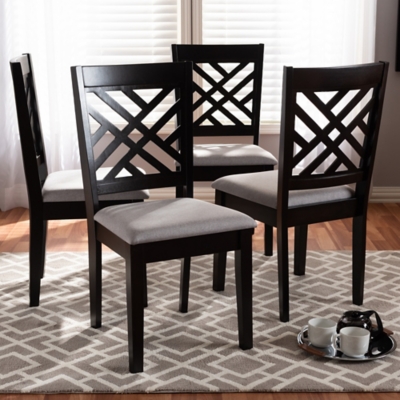 Baxton Studio Caron Dining Chairs (Set of 4), Gray