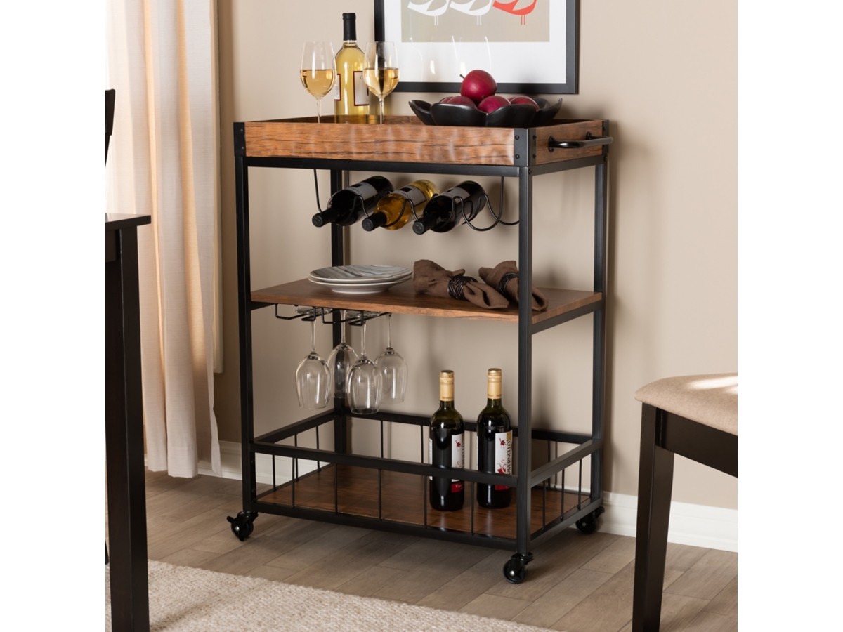 Baxton Studio Cerne Bar Cart Ashley