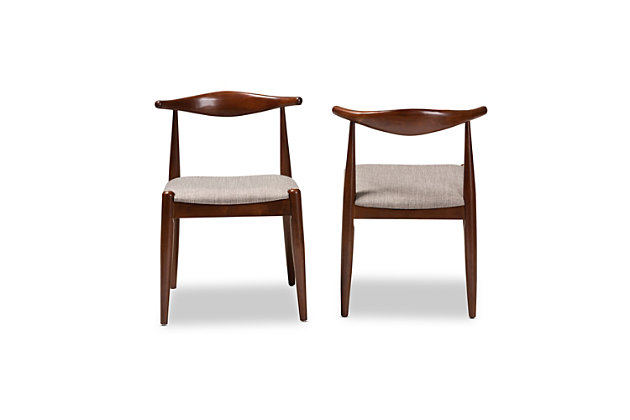 Baxton Studio Aeron Dining Chair Set, Medium Brown Wood Dining Chairs