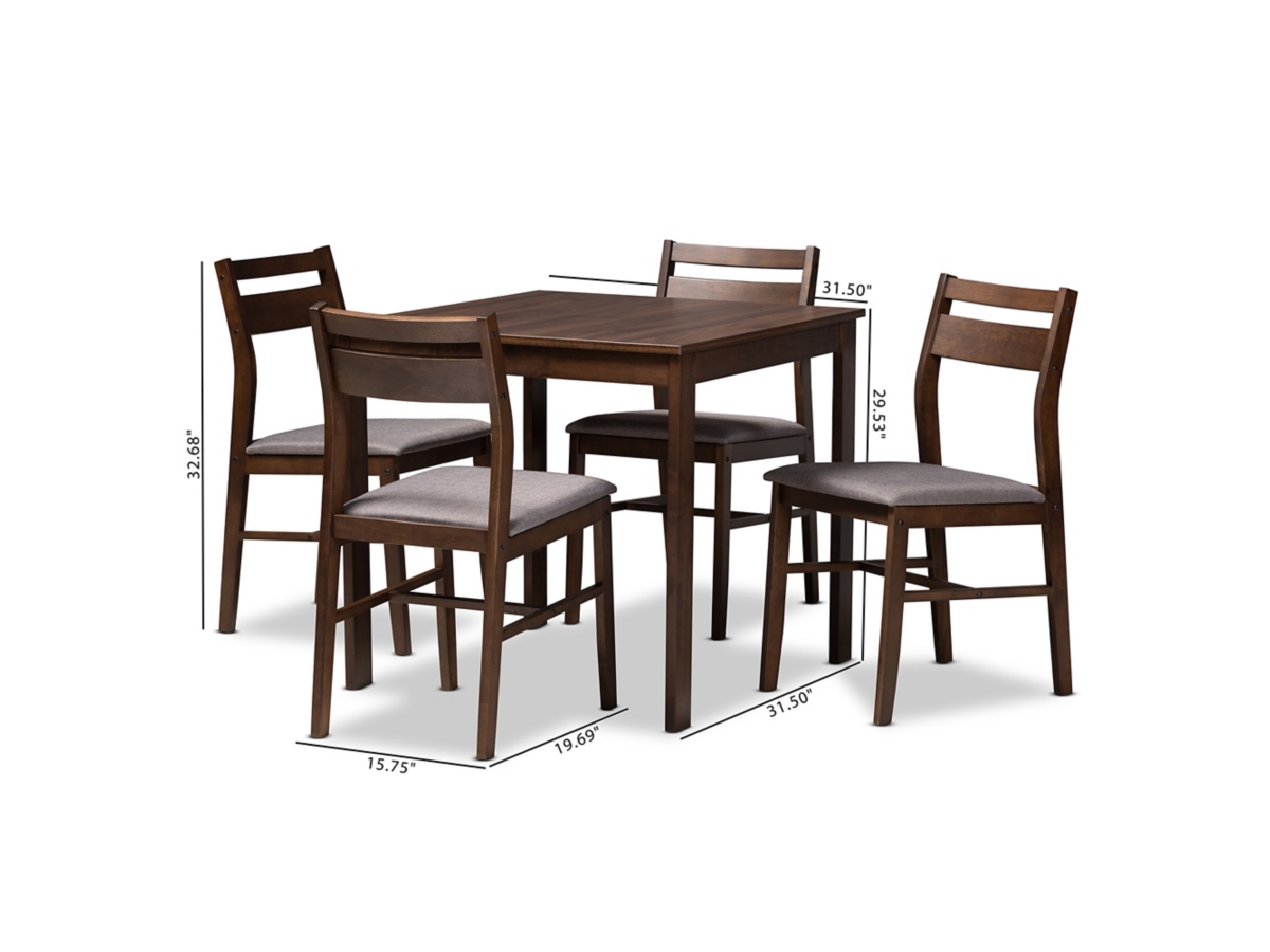 Baxton Studio Lovy Dining Table and 4 Chairs Set Ashley