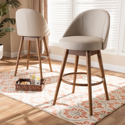 Baxton Studio Carra Bar Stool Set of 2 Ashley