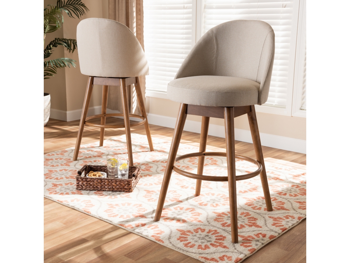 Baxton Studio Carra Bar Stool (Set of 2) Ashley