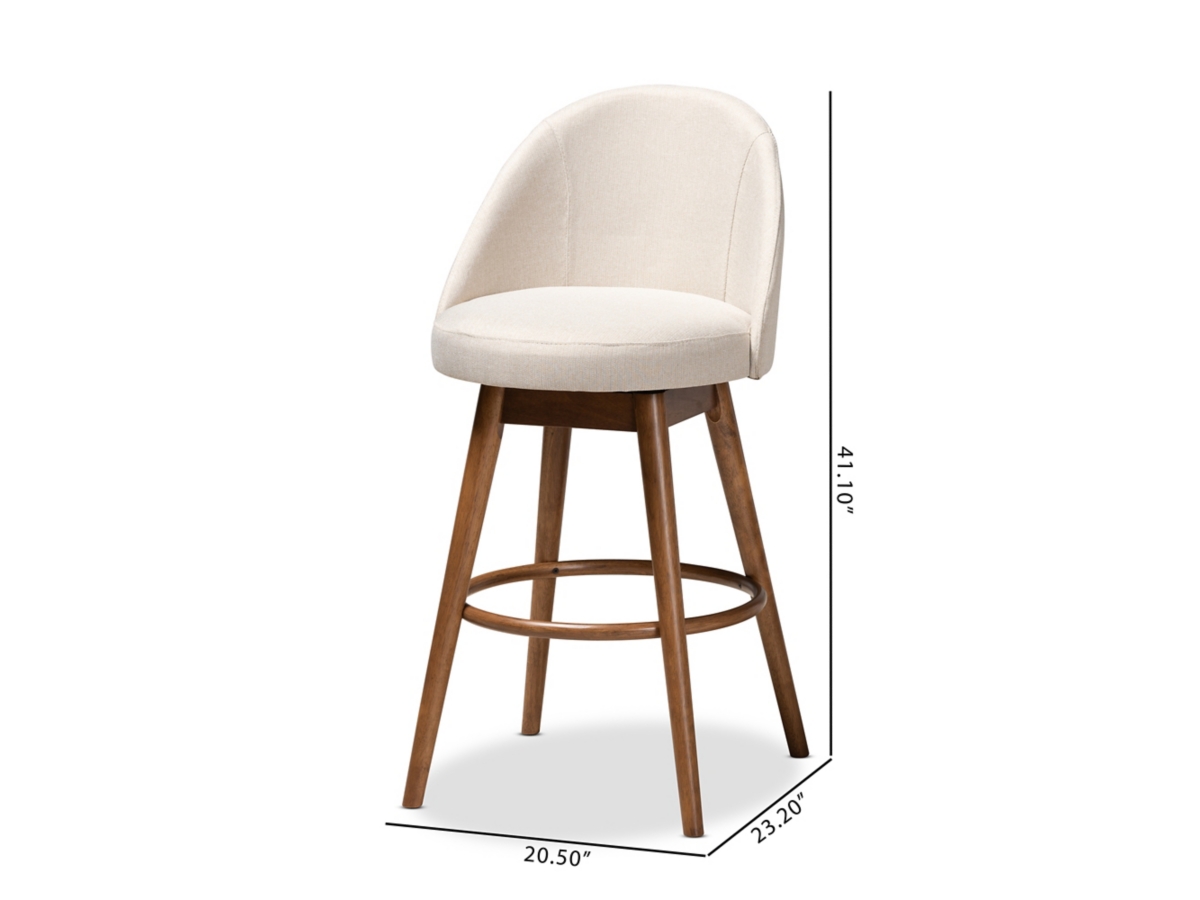 Baxton Studio Carra Bar Stool Set of 2 Ashley