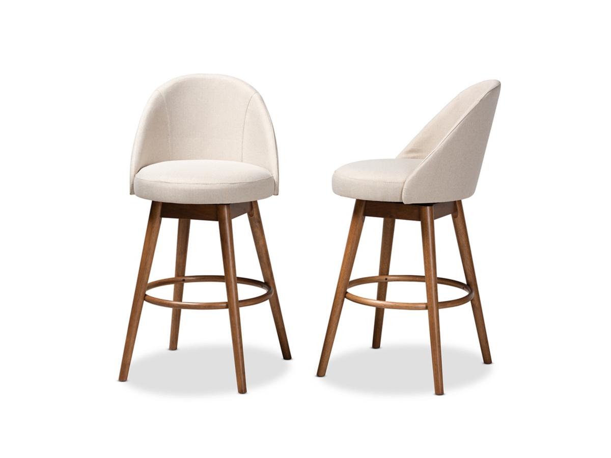 Baxton Studio Carra Bar Stool Set of 2 Ashley