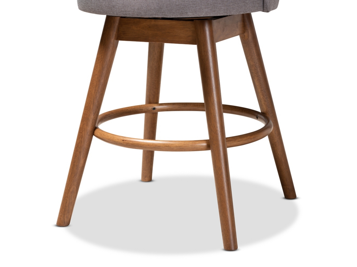 GDFStudio Molle Mid-Century Modern 24" Counter Stools (Set Of 2) – Upholstered Fabric & Solid Wood – Kitchen Seating