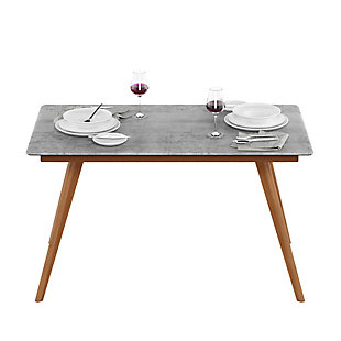 Round out an indoor or outdoor living space with the Furinno Redang Series Smart Top Dining Table. Inspired by natural resources, it combines the beauty of wood with the earthy aesthetic of cement for an easy elegance that simply works. Better yet, this wondery durable table (which is heat resistant up to 180 degrees Celsius, as well as water resistant and scratch resistant) is made for real life. Ideal for modern and mid-century inspired spaces, this indoor-outdoor table elevates the art of low-maintenance living.Simple and elegant design suitable for any modern setting | Made for indoor-outdoor use | Cement-tone top; wood-tone legs | Made of engineered wood with rubberwood legs | Heat, water and scratch resistant | Assembly required