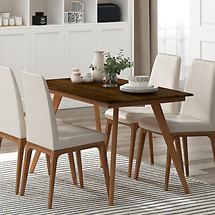 Redang Dining 4-Leg Rectangular Smart Top Table, Walnut, Walnut, rollover
